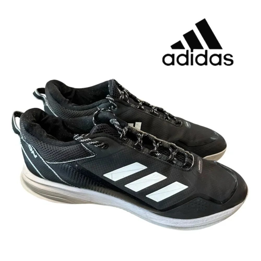 Adidas Icon 7 Turf Baseball Shoe's S23711 Black White Athletic Shoes Sneakers 15 - Picture 2 of 6